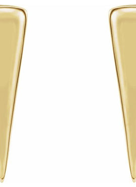 14K White Gold Triangle Earrings
