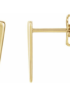 14K White Gold Triangle Earrings