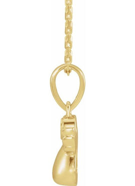 14K White Gold .03 CT Natural Diamond Youth Angel 15
