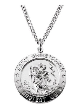 Sterling Silver 25 mm St. Christopher Medal