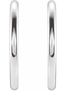 14K White Gold Vintage-Inspired 20 mm Hoop Earrings