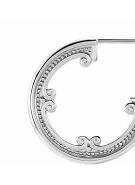 14K White Gold Vintage-Inspired 20 mm Hoop Earrings