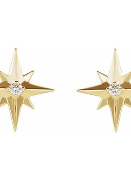 14K White Gold .03 CTW Natural Diamond Star Earrings