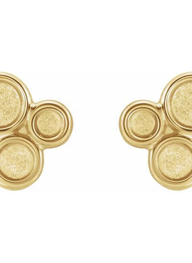 14K White Gold Geometric Earrings
