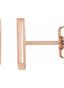 14K White Gold Geometric Earrings
