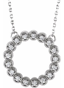 14K White Gold 1/5 CTW Natural Diamond Circle 16-18