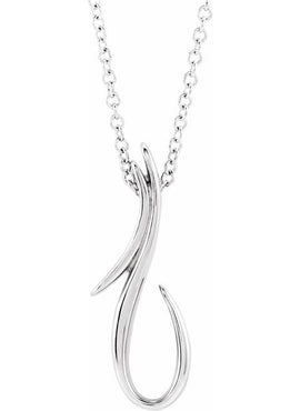 14K White Gold Freeform Pendant