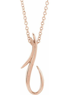 14K White Gold Freeform Pendant