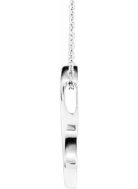 14K White Gold Freeform Pendant