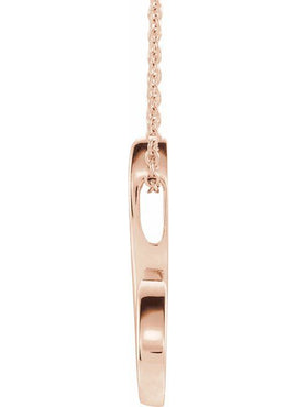 14K White Gold Freeform Pendant