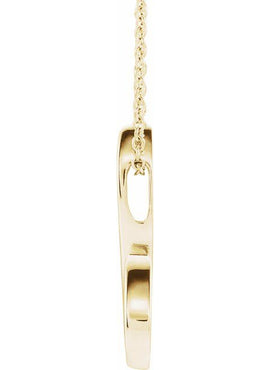 14K White Gold Freeform Pendant