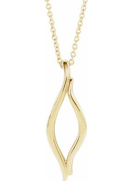 14K White Gold Freeform Pendant