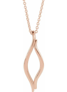 14K White Gold Freeform Pendant