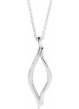 14K White Gold Freeform Pendant