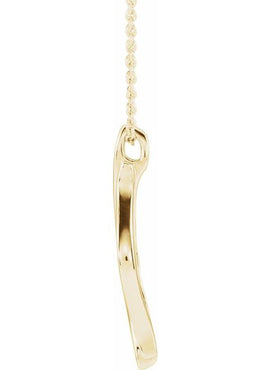 14K White Gold Freeform Pendant