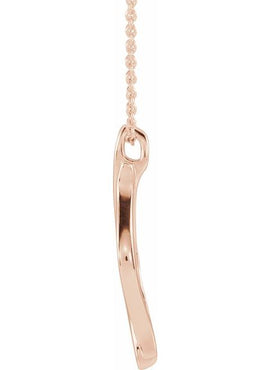 14K White Gold Freeform Pendant