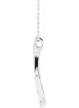 14K White Gold Freeform Pendant