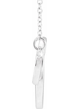 14K White Gold Interlocking Circle 16-18
