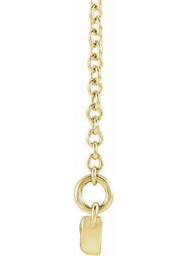 14K White Gold Leaf Bar 16-18