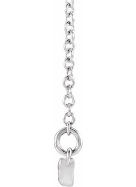 14K White Gold Leaf Bar 16-18