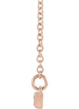 14K White Gold Leaf Bar 16-18