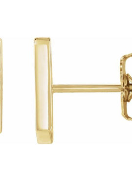 14K White Gold Geometric Earrings