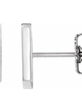 14K White Gold Geometric Earrings