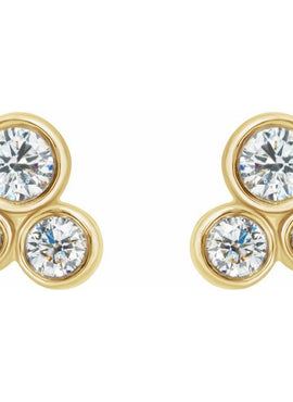 14K White Gold 1/5 CTW Natural Diamond Geometric Cluster Earrings