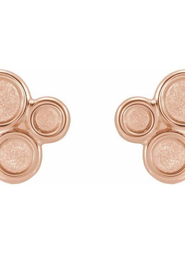 14K White Gold Geometric Earrings