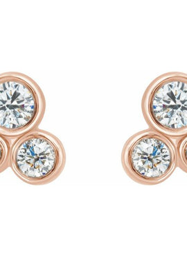 14K White Gold 1/5 CTW Natural Diamond Geometric Cluster Earrings