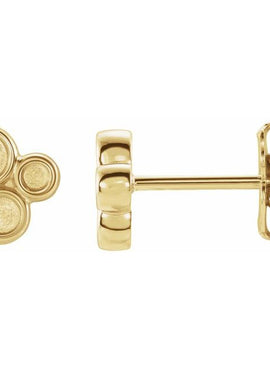 14K White Gold Geometric Earrings
