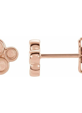 14K White Gold Geometric Earrings