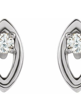14K White Gold .05 CTW Natural Diamond Solitaire Earrings