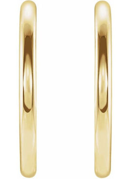14K White Gold Vintage-Inspired 20 mm Hoop Earrings