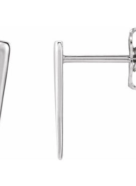 14K White Gold Triangle Earrings