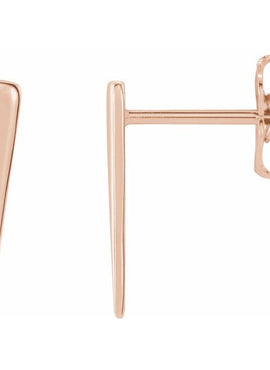 14K White Gold Triangle Earrings