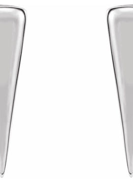 14K White Gold Triangle Earrings