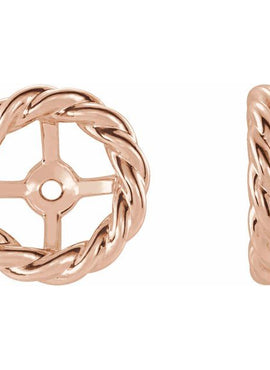 14K White Gold Rope Earring Jackets
