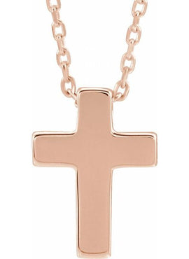 14K White Gold Petite Cross Slide Pendant