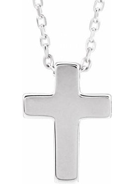 14K White Gold Petite Cross Slide Pendant