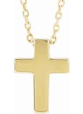 14K White Gold Petite Cross Slide Pendant