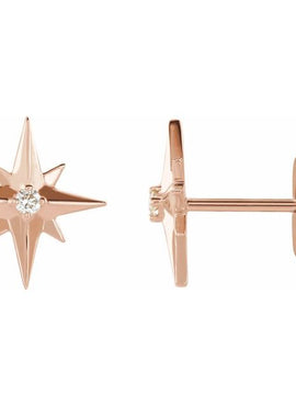 14K White Gold .03 CTW Natural Diamond Star Earrings