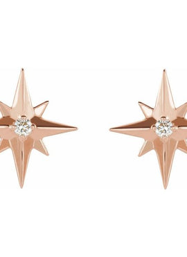 14K White Gold .03 CTW Natural Diamond Star Earrings