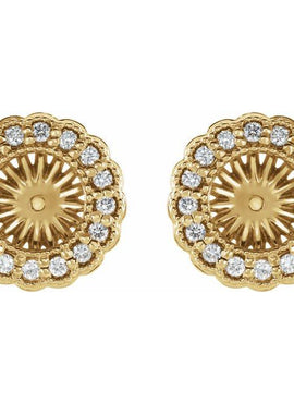 14K White Gold 1/4 CTW Natural Diamond Earring Jackets with 6 mm ID