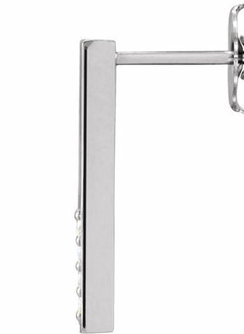 14K White Gold .07 CTW Natural Diamond Bar Earrings