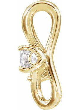 14K White Gold 1/5 CTW Natural Diamond Two-Stone Bypass Pendant