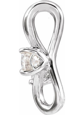 14K White Gold 1/5 CTW Natural Diamond Two-Stone Bypass Pendant