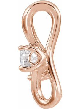 14K White Gold 1/5 CTW Natural Diamond Two-Stone Bypass Pendant