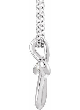 14K White Gold .015 CTW Natural Diamond Cross Pendant