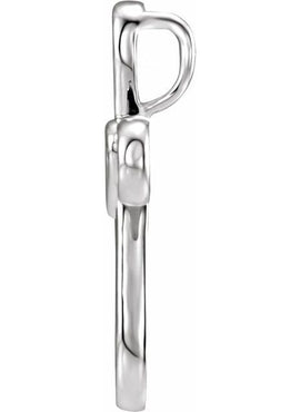14K White Gold Cross with Heart Pendant